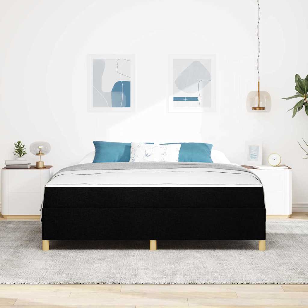 Struttura del letto con materasso Nero 180 x 200 cm Tessuto