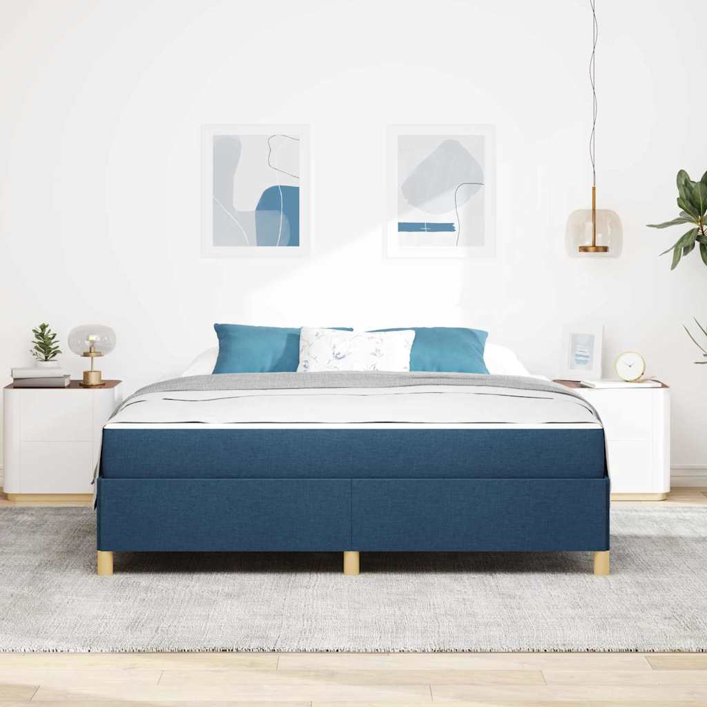Struttura del letto con materasso Blu 180 x 200 cm Tessuto
