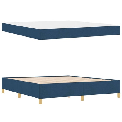 Struttura del letto con materasso Blu 180 x 200 cm Tessuto