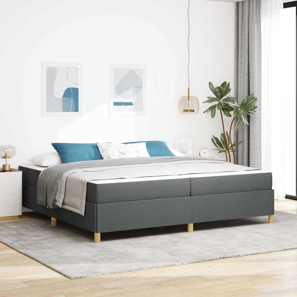 Struttura del letto Grigio scuro 200 x 200 cm Tessuto