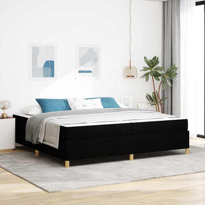 Struttura del letto con materasso Nero 200 x 200 cm Tessuto