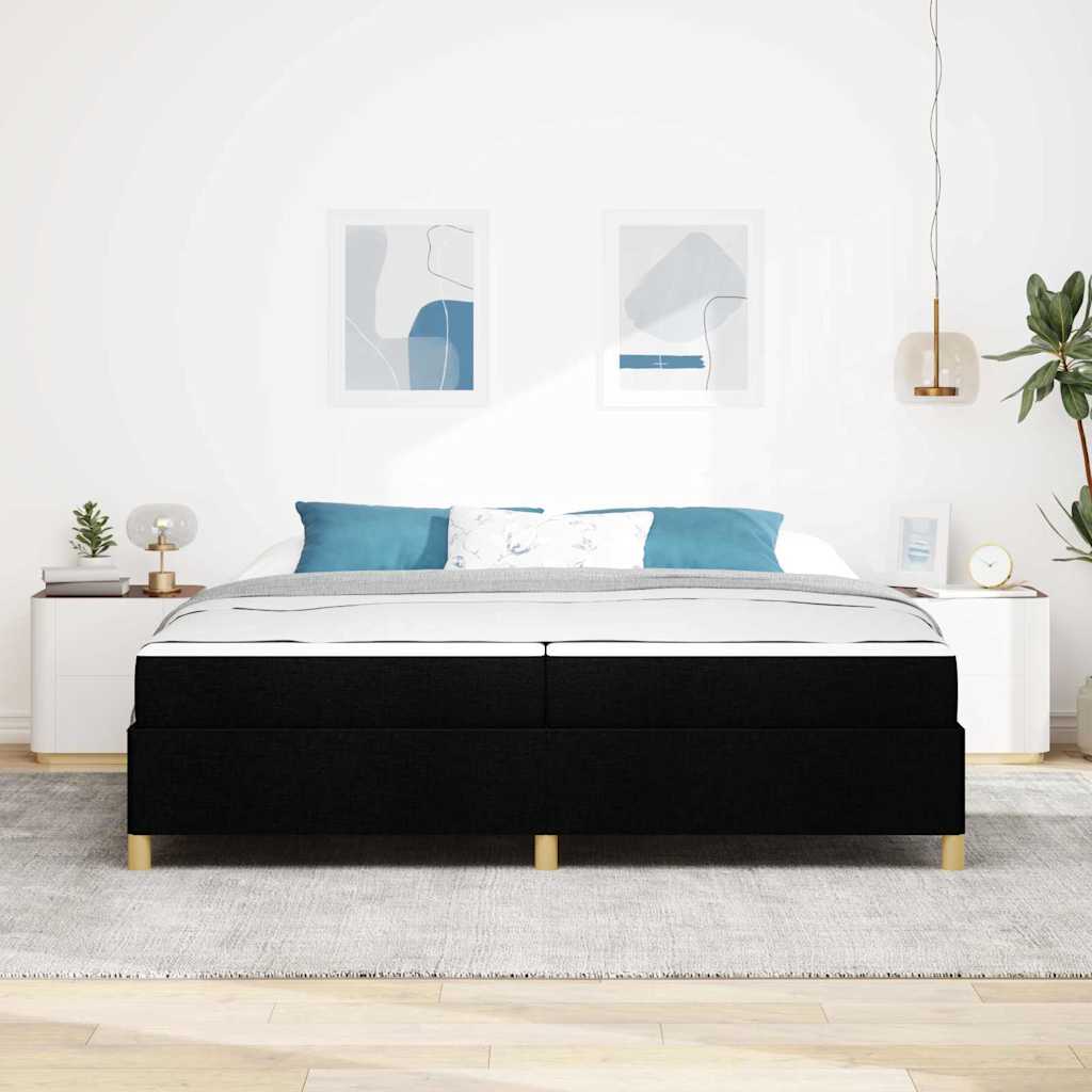 Struttura del letto con materasso Nero 200 x 200 cm Tessuto