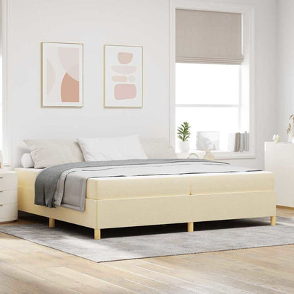 Struttura del letto con materasso Crema 200 x 200 cm Tessuto