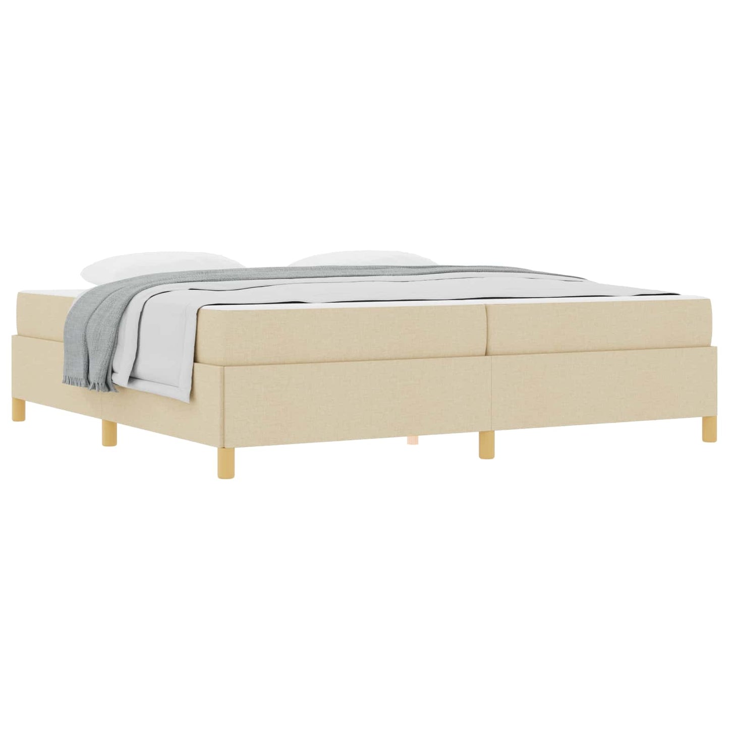Struttura del letto con materasso Crema 200 x 200 cm Tessuto