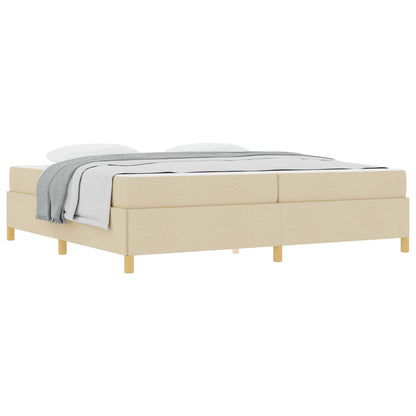 Struttura del letto con materasso Crema 200 x 200 cm Tessuto