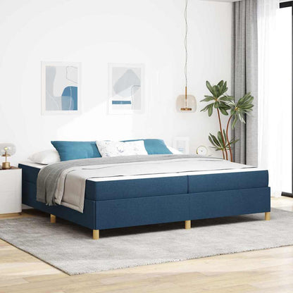 Struttura del letto con materasso Blu 200 x 200 cm Tessuto