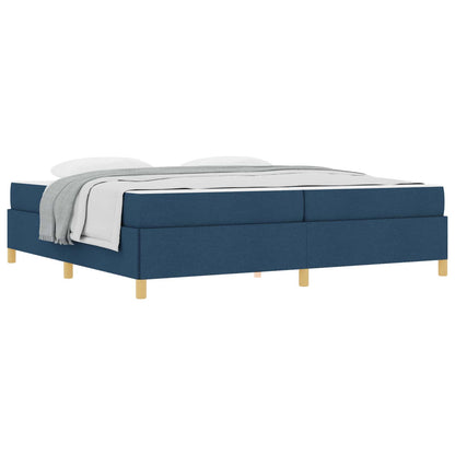 Struttura del letto con materasso Blu 200 x 200 cm Tessuto