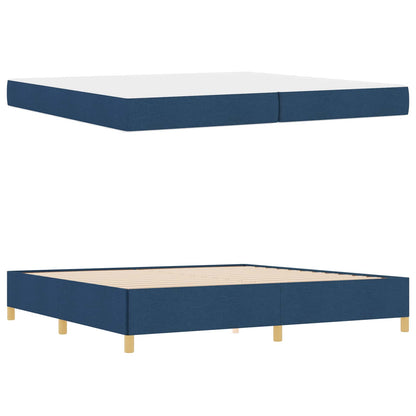 Struttura del letto con materasso Blu 200 x 200 cm Tessuto