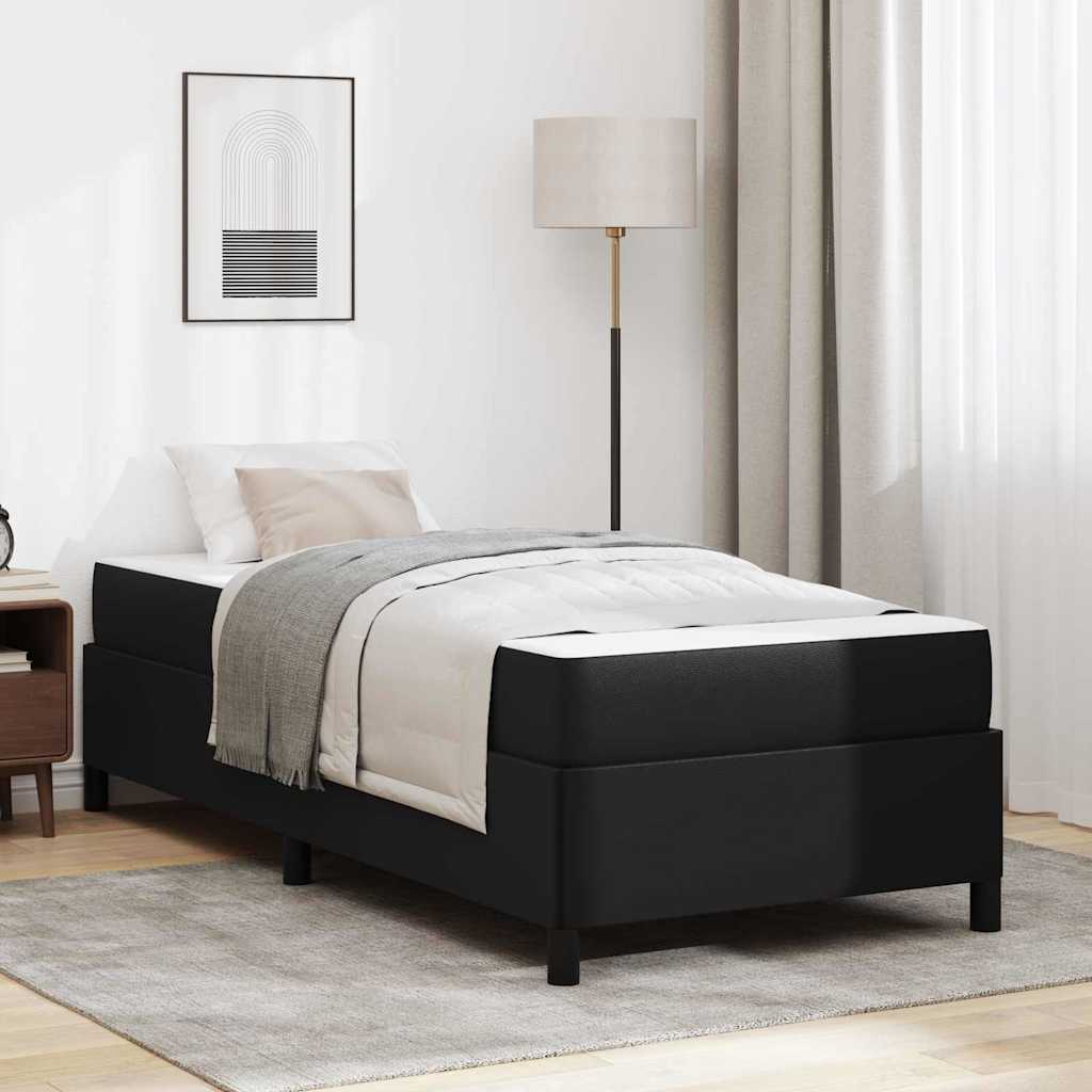 Struttura del letto con materasso Nero 80 x 200 cm Tessuto