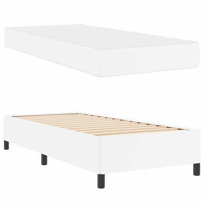 Struttura del letto con materasso Bianco 80 x 200 cm Tessuto