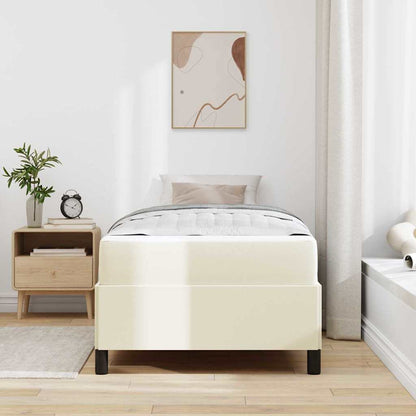 Struttura del letto con materasso Crema 80 x 200 cm Tessuto