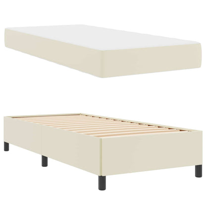 Struttura del letto con materasso Crema 80 x 200 cm Tessuto