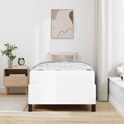 Struttura del letto con materasso Bianco 90 x 190 cm Tessuto