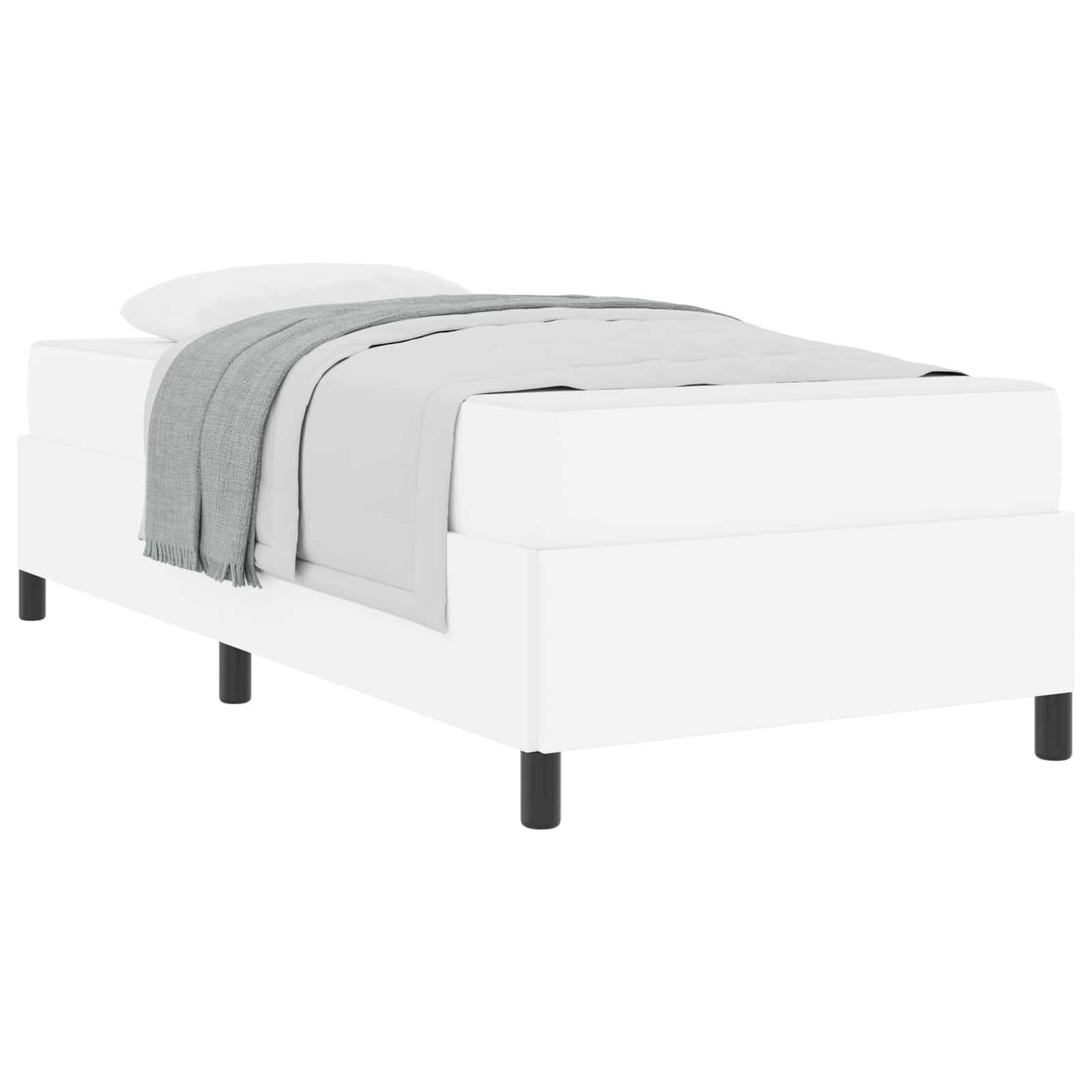Struttura del letto con materasso Bianco 90 x 190 cm Tessuto