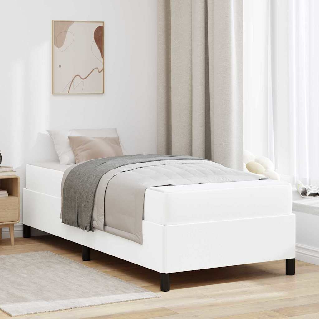 Struttura del letto con materasso Bianco 90 x 200 cm Tessuto