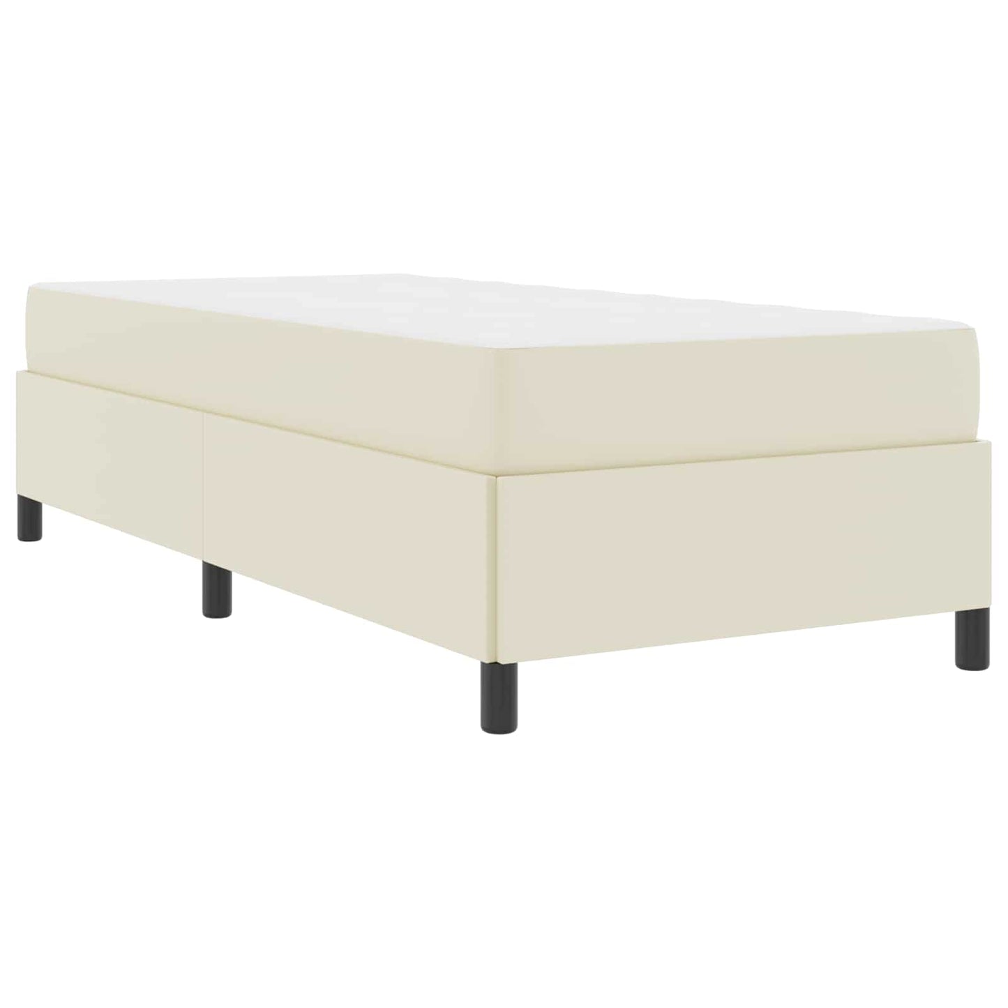 Struttura del letto con materasso Crema 100 x 200 cm Tessuto