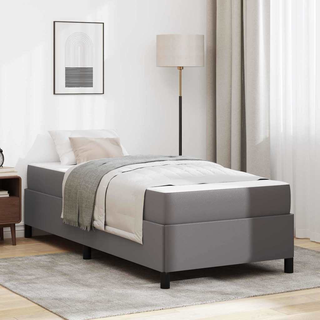 Struttura del letto con materasso Grigio 100 x 200 cm Tessuto