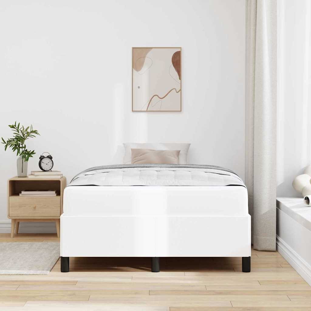 Struttura del letto con materasso Bianco 120 x 190 cm Tessuto