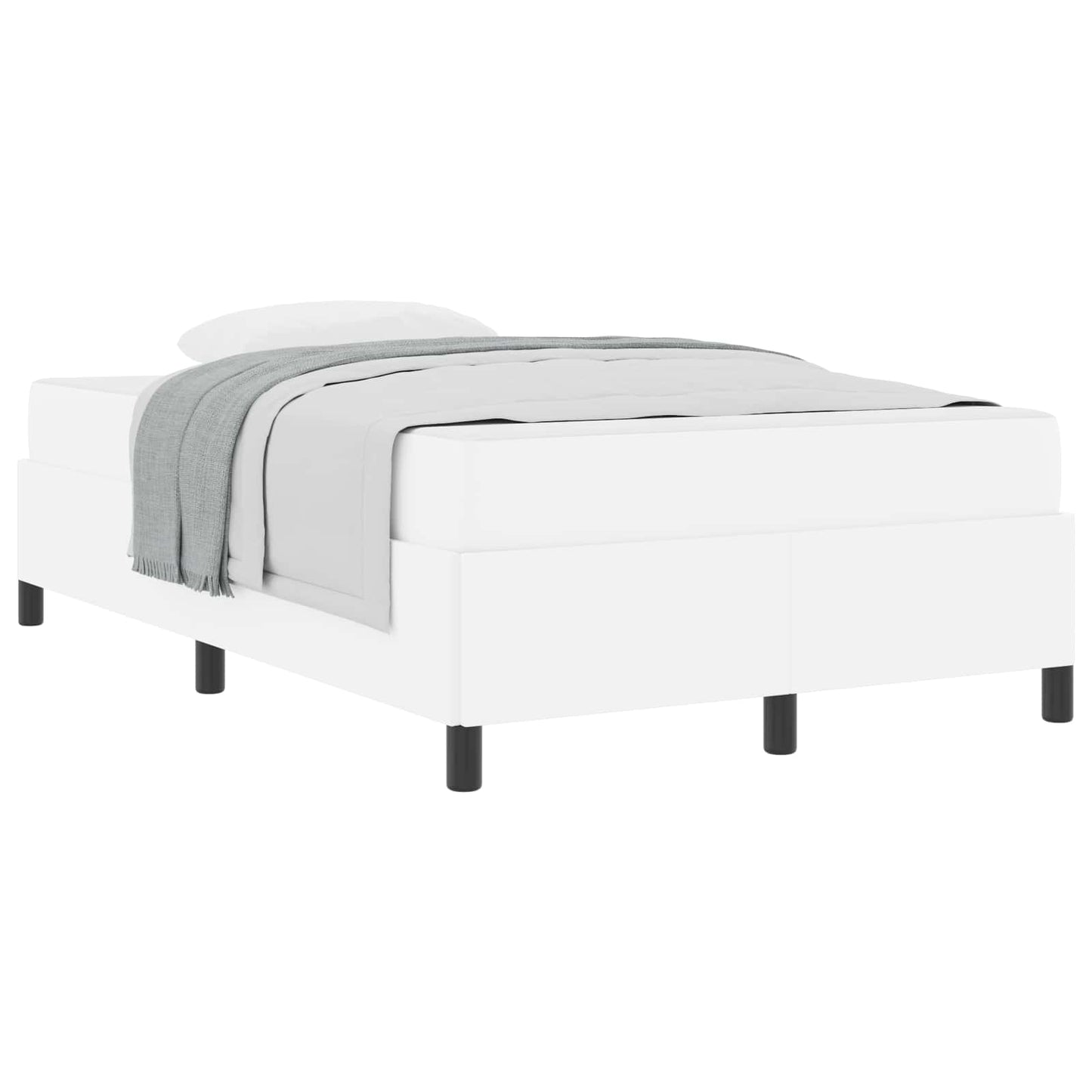 Struttura del letto con materasso Bianco 120 x 190 cm Tessuto