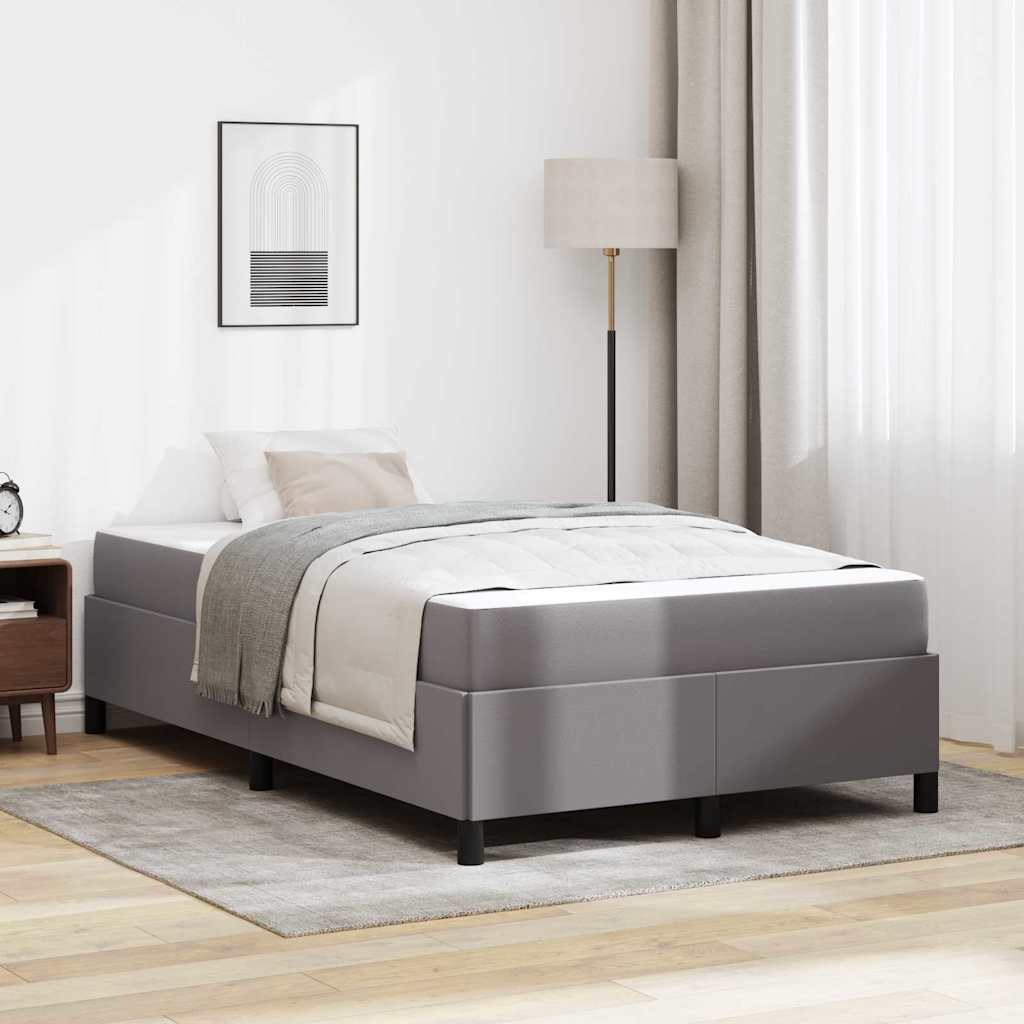 Struttura del letto con materasso Grigio 120 x 190 cm Tessuto