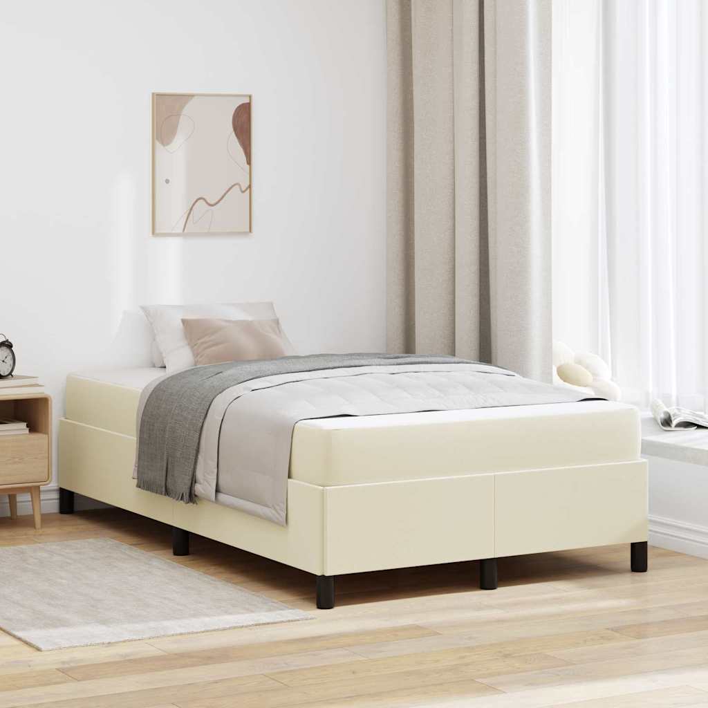 Struttura del letto con materasso Crema 120 x 200 cm Tessuto