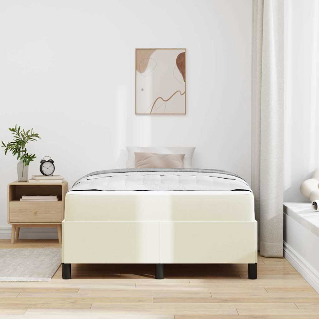 Struttura del letto con materasso Crema 120 x 200 cm Tessuto