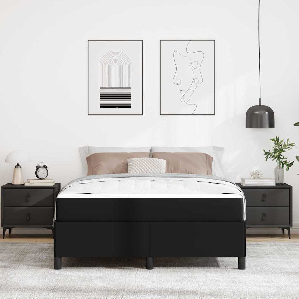 Struttura del letto con materasso Nero 140 x 190 cm Tessuto
