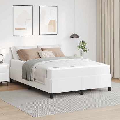 Struttura del letto con materasso Bianco 140 x 190 cm Tessuto