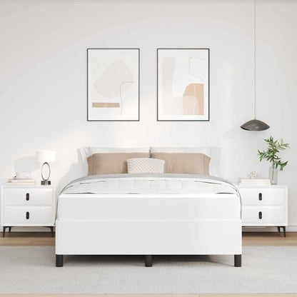 Struttura del letto con materasso Bianco 140 x 190 cm Tessuto