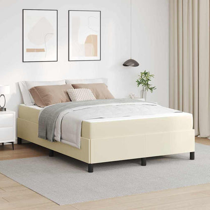 Struttura del letto con materasso Crema 140 x 190 cm Tessuto