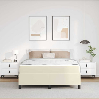 Struttura del letto con materasso Crema 140 x 190 cm Tessuto