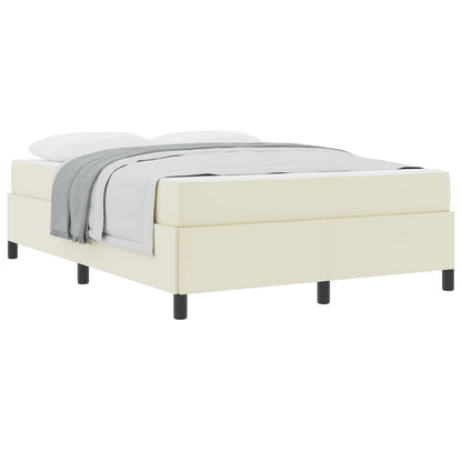 Struttura del letto con materasso Crema 140 x 190 cm Tessuto