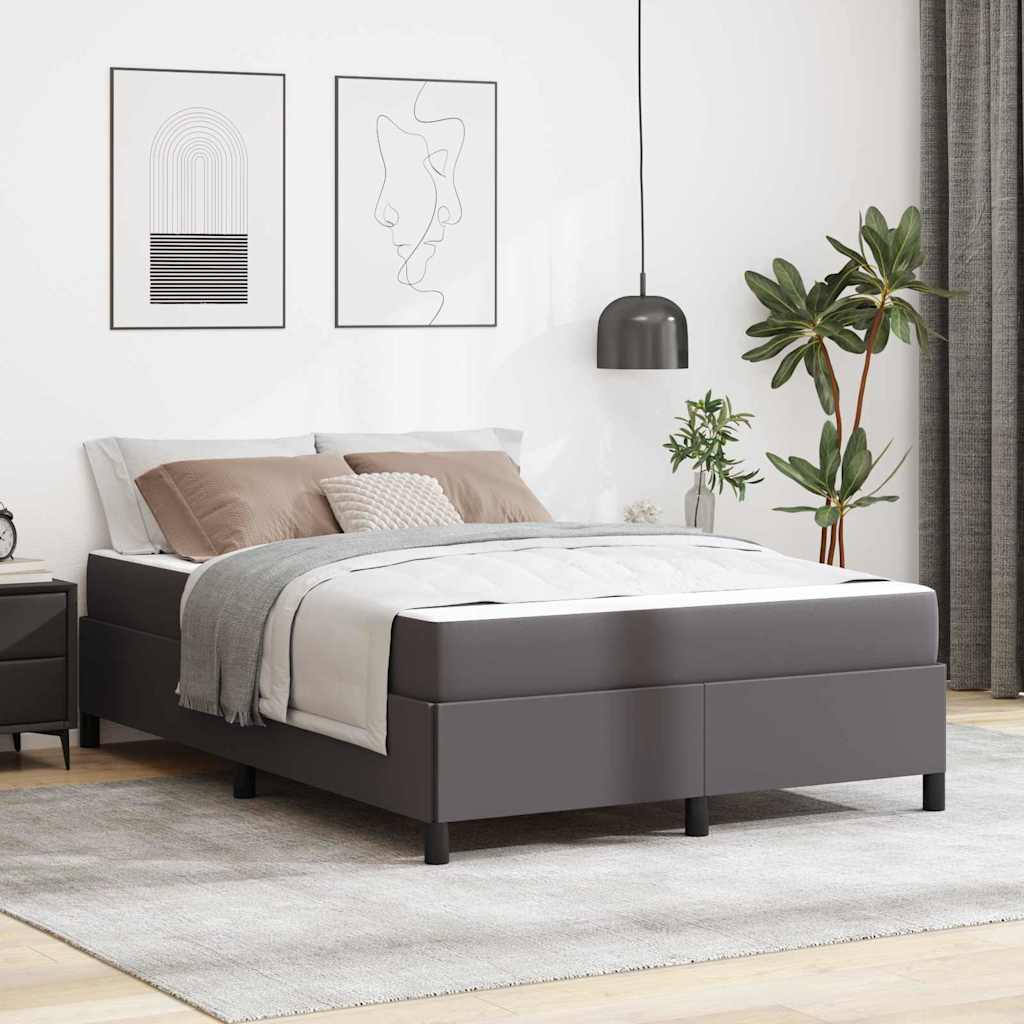Struttura del letto con materasso Grigio 140 x 200 cm Tessuto