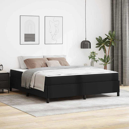 Struttura del letto con materasso Nero 180 x 200 cm Tessuto