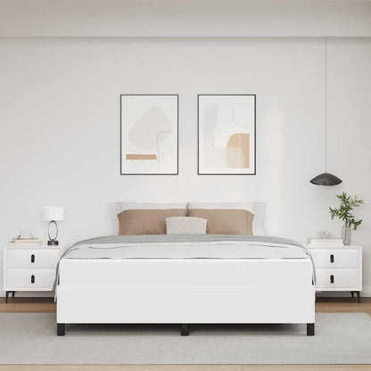 Struttura del letto con materasso Bianco 180 x 200 cm Tessuto