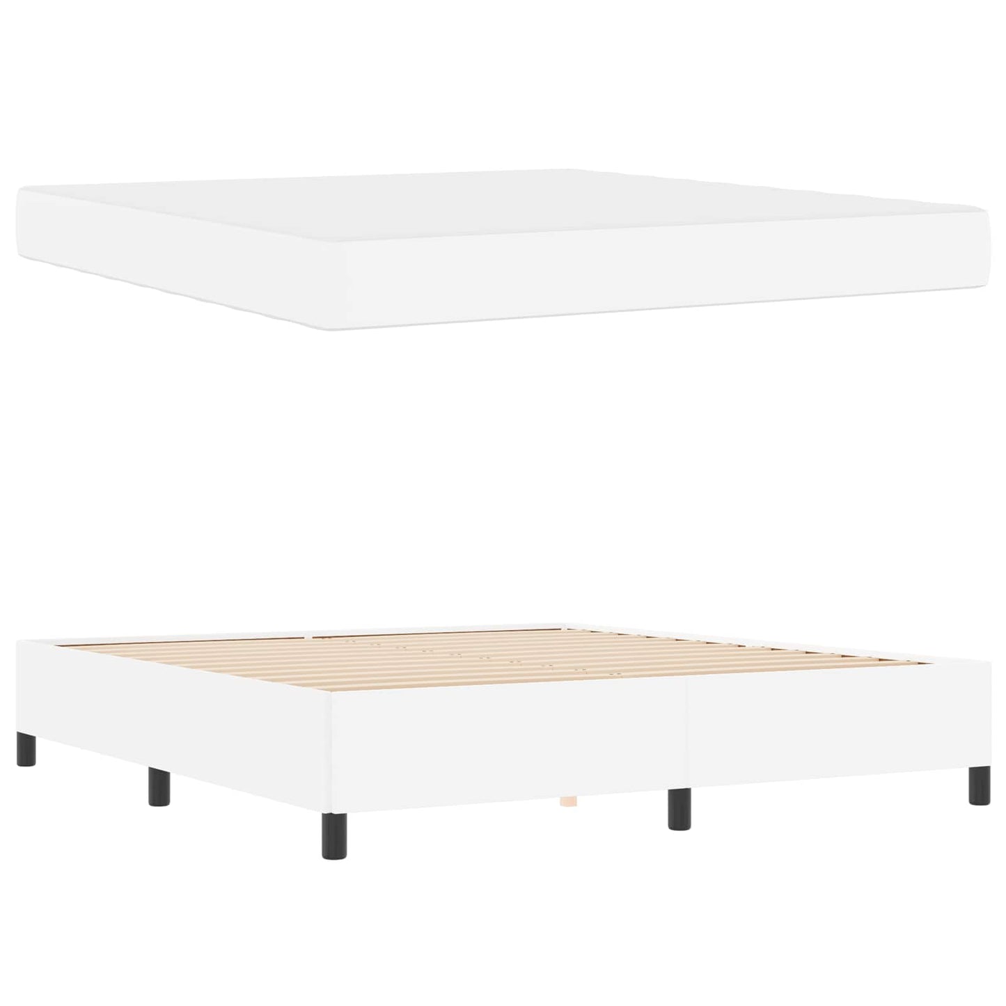 Struttura del letto con materasso Bianco 180 x 200 cm Tessuto