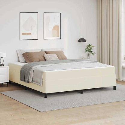 Struttura del letto con materasso Crema 180 x 200 cm Tessuto