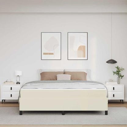 Struttura del letto con materasso Crema 180 x 200 cm Tessuto