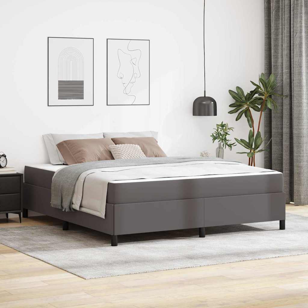 Struttura del letto con materasso Grigio 180 x 200 cm Tessuto