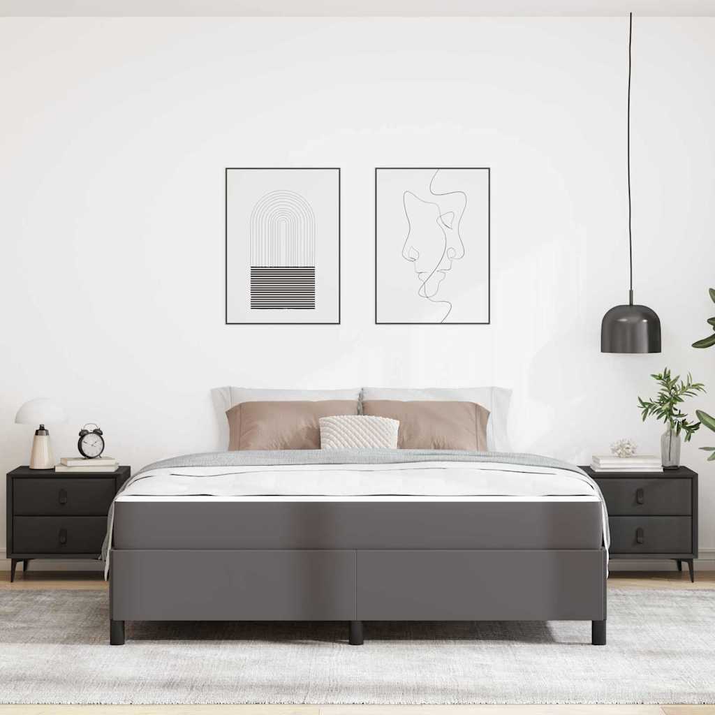 Struttura del letto con materasso Grigio 180 x 200 cm Tessuto