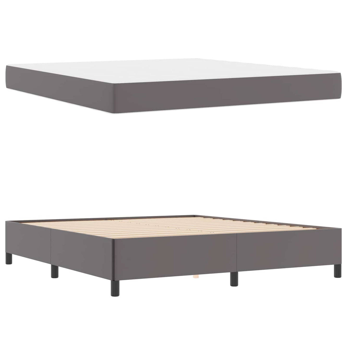 Struttura del letto con materasso Grigio 180 x 200 cm Tessuto