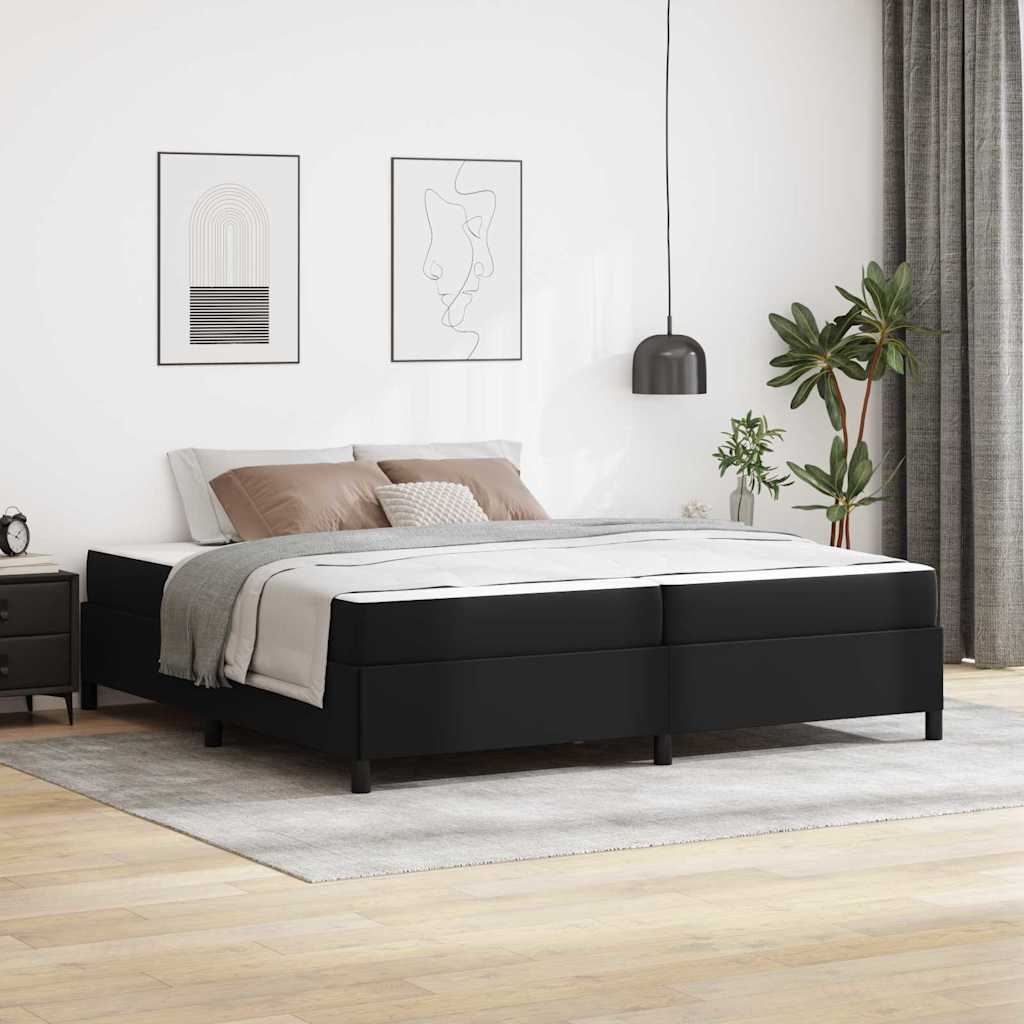 Struttura del letto con materasso Nero 200 x 200 cm Tessuto