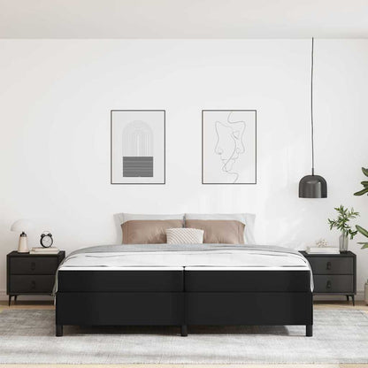 Struttura del letto con materasso Nero 200 x 200 cm Tessuto