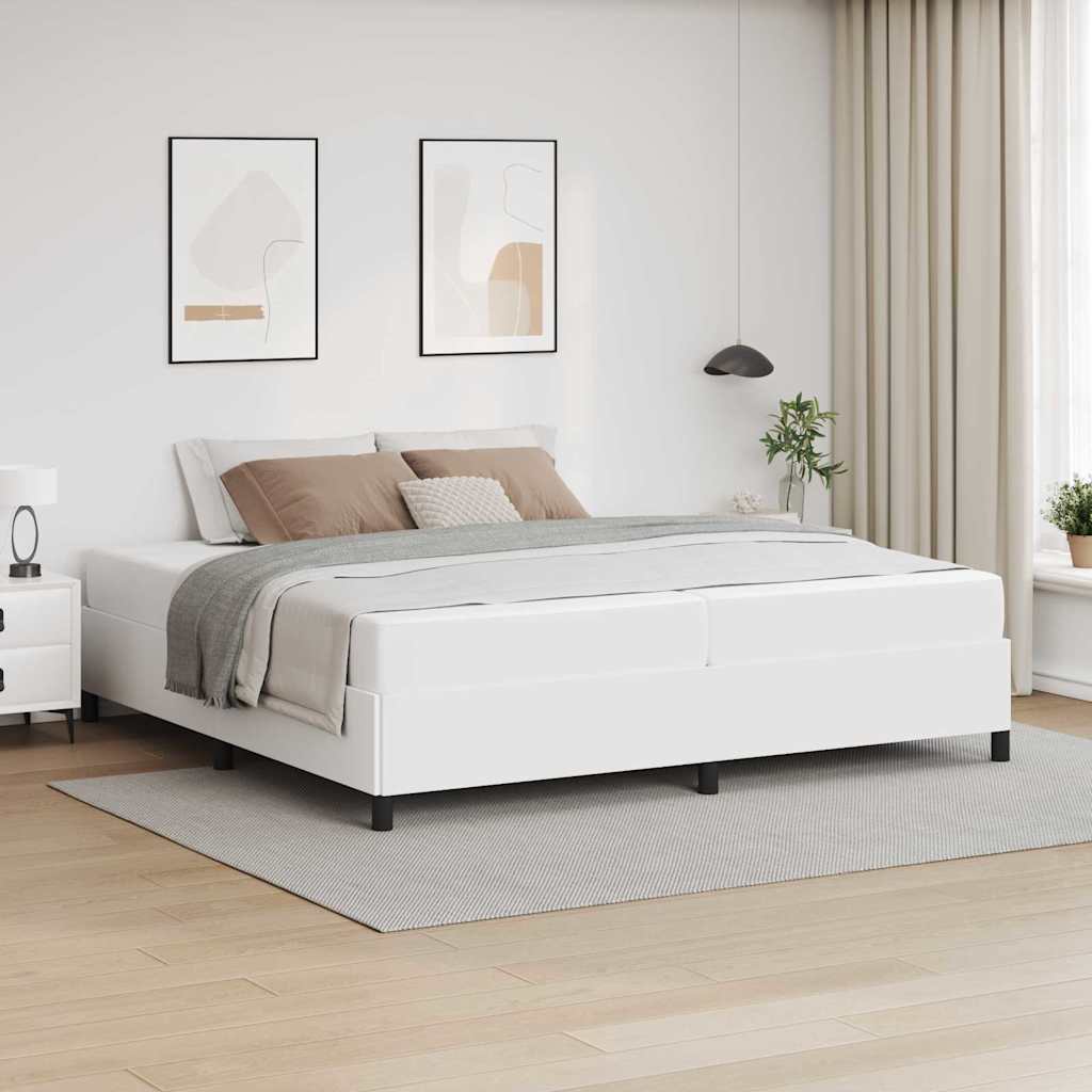 Struttura del letto con materasso Bianco 200 x 200 cm Tessuto