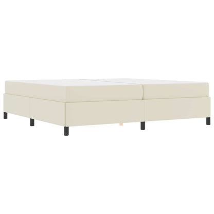 Struttura del letto con materasso Crema 200 x 200 cm Tessuto