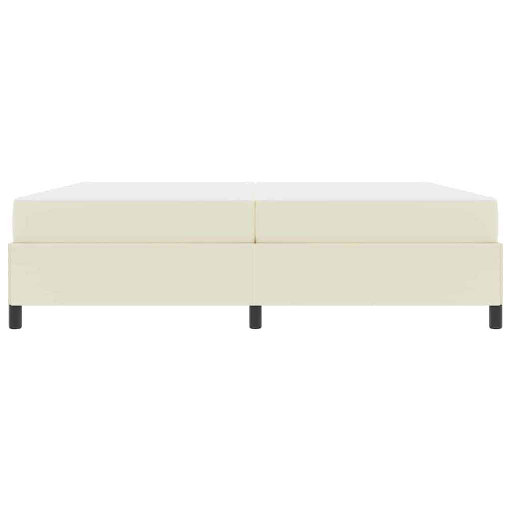 Struttura del letto con materasso Crema 200 x 200 cm Tessuto