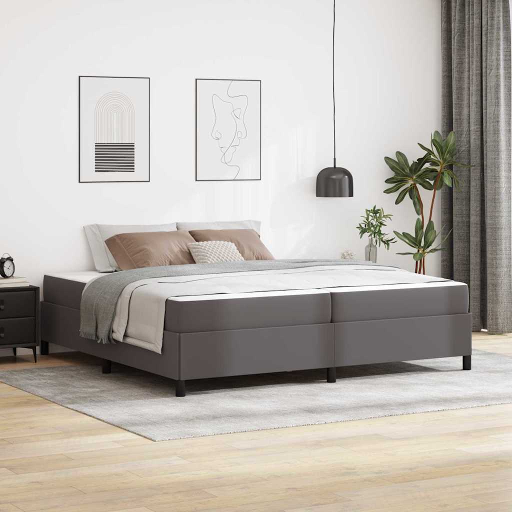 Struttura del letto con materasso Grigio 200 x 200 cm Tessuto