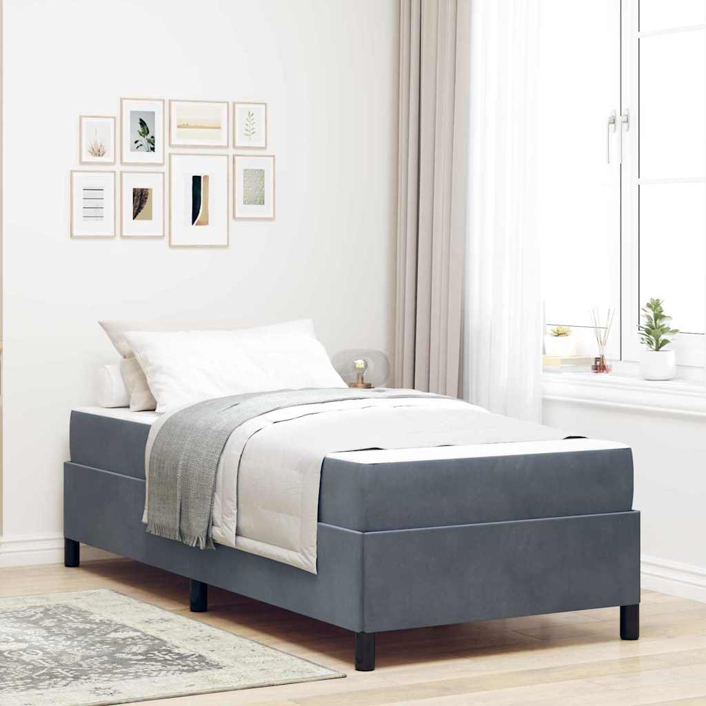 Struttura del letto Grigio scuro 80 x 200 cm Tessuto