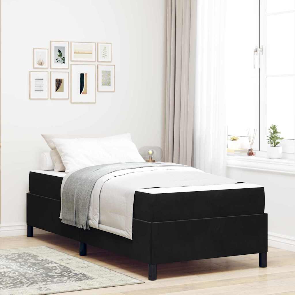 Struttura del letto con materasso Nero 90 x 190 cm Tessuto