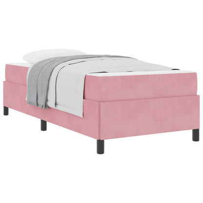Struttura del letto con materasso Rosa 90 x 200 cm Tessuto